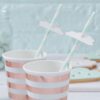 STRIPPED PAPER STRAWS 3D & CLOUD FLAGS MINT GREEN & WHITE 0.5X19.5CM 16PCS - Image 2