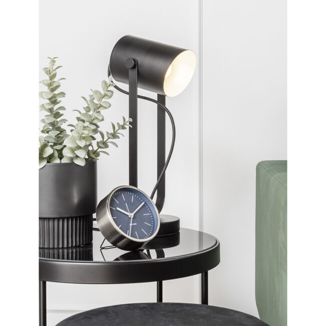 ALARM CLOCK MINIMAL NICKEL CASE NIGHT BLUE 10X4XH10CM - Image 3