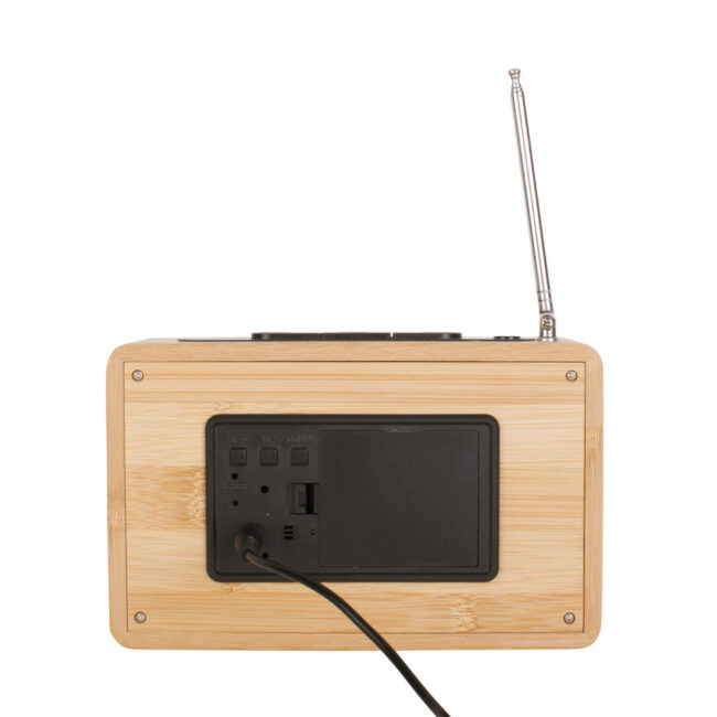 ALARM CLOCK RETRO RADIO BAMBOO 16X7XH10CM - Image 3