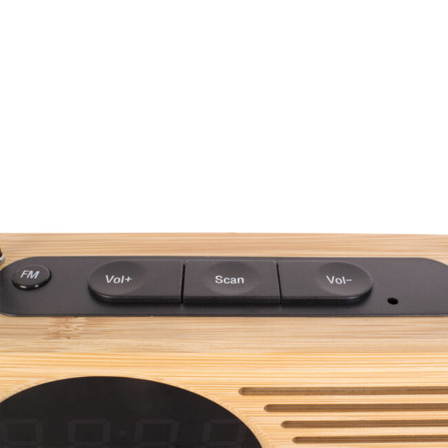 ALARM CLOCK RETRO RADIO BAMBOO 16X7XH10CM - Image 4