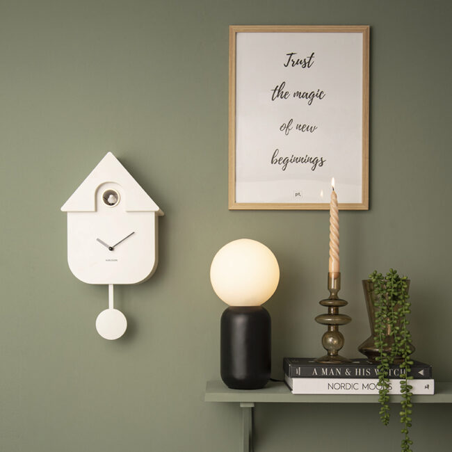 WALL CLOCK MODERN CUCKOO ABS WHITE 21.5X8.5X41CM - Image 4