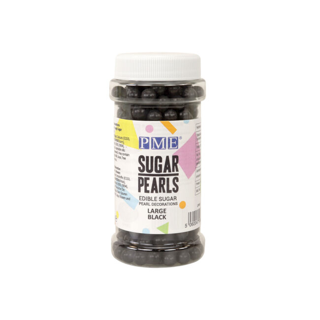 LARGE SUGAR PEARLS BLACK 90GR
