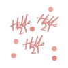 CONFETTI 'HELLO 21' 4CM & MINI CIRCLES 1CM ROSE GOLD 13GR