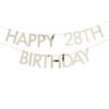 'HAPPY BIRTHDAY' BUNTING GOLD 150X11CM & 7 GOLD NUMBERS
