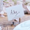 CLEAR ACRYLIC PLACE 4 CARD HOLDERS & 4 SQUARE PLACE CARDS 1.5X3X3CM - Image 2