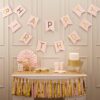 BUNTING HAPPY BIRTHDAY PASTEL PINK GOLD FOILED 2.5M - Image 2