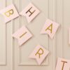 BUNTING HAPPY BIRTHDAY PASTEL PINK GOLD FOILED 2.5M - Image 3