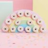 DONUT WALL RAINBOW 14 WOODEN DOWELS WITH 2 FEET STANDS 64.5X32.5CM - Image 2