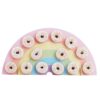 DONUT WALL RAINBOW 14 WOODEN DOWELS WITH 2 FEET STANDS 64.5X32.5CM