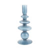 CANDLEHOLDER GLASS ART RINGS LARGE DARK BLUE D8.5X22.5CM
