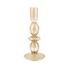 CANDLEHOLDER GLASS ART BUBBLES MEDIUM SAND BROWN D8.5X18CM