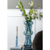 CANDLEHOLDER GLASS ART BUBBLES MEDIUM DARK BLUE D8.5X18CM - Image 2