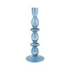 CANDLEHOLDER GLASS ART BUBBLES LARGE DARK BLUE D8.5X24CM