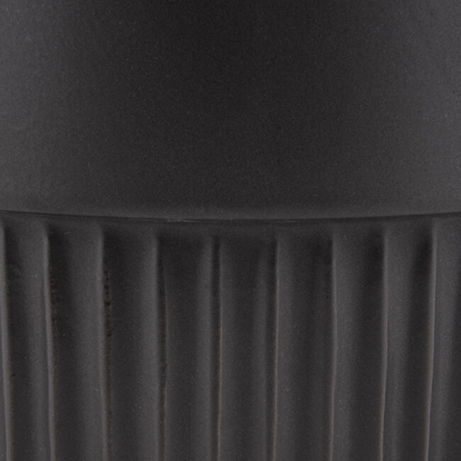 PLANTER RIBBED LARGE MATT BLACK D16X15CM - Image 3