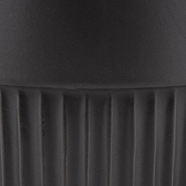 PLANTER RIBBED MEDIUM MATT BLACK D13X13.5CM - Image 3
