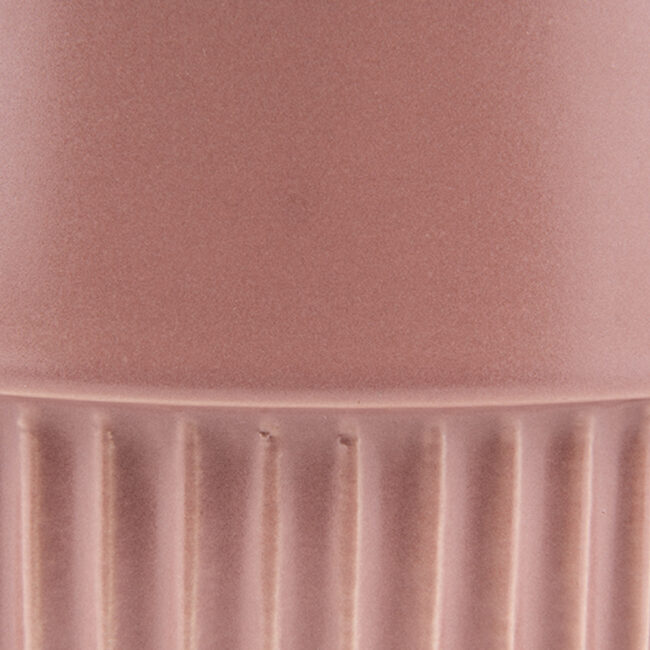 PLANTER RIBBED LARGE MATT DUSTY PINK D16X15CM - Image 3