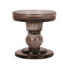 CANDLEHOLDER GLASS ART CHOCOLATE BROWN D8.5X8.5X9CM