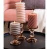 CANDLEHOLDER GLASS ART CHOCOLATE BROWN D8.5X8.5X9CM - Image 3