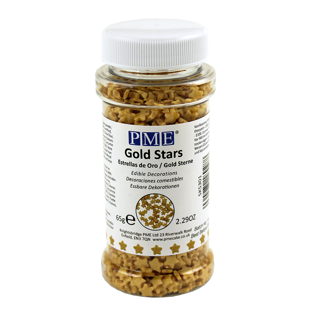 PME Edible Gold Stars Sprinkles 65g