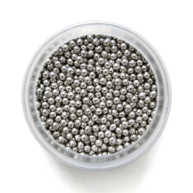 SILVER SUGAR PEARLS 2.3MM 25GR - Image 3
