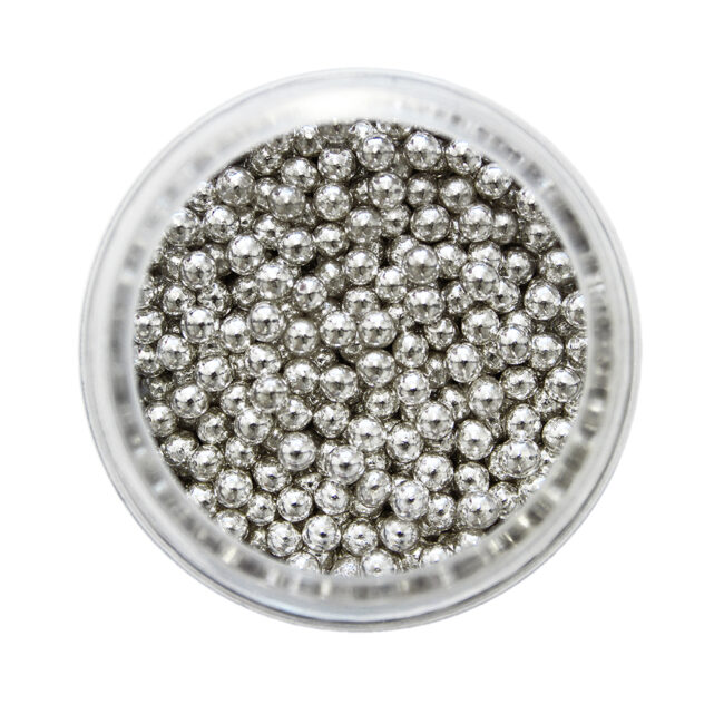 SILVER SUGAR PEARLS 3MM 25GR - Image 3