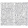 STICKERS ALPHABET SILVER GLITTER 14X27.5CM 300PCS