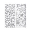 STICKERS ALPHABET SILVER GLITTER 9.5X23CM 177PCS