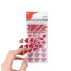 STICKERS HEARTS RED GLITTER 3 SHEETS 0.5-1-1.5CM 174PCS