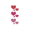 STICKERS HEARTS RED GLITTER 3 SHEETS 0.5-1-1.5CM 174PCS - Image 2