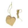 SET OF 12 LABELS KRAFT HEARTS WITH ROPE 5.5CM - Image 2