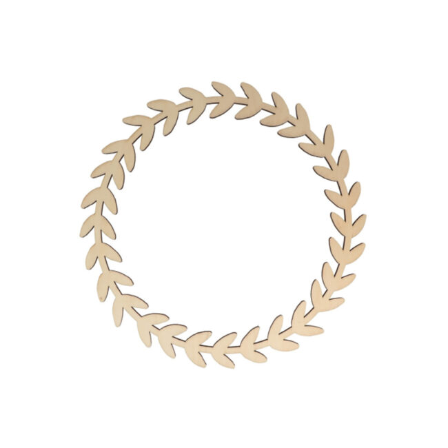 WOODEN LEAF WREATH 34X0.5CM