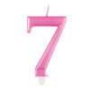 BIRTHDAY CANDLE NUMBER 7 METALLIC PINK 7CM