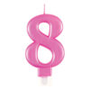 BIRTHDAY CANDLE NUMBER 8 METALLIC PINK 7CM