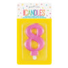 BIRTHDAY CANDLE NUMBER 8 METALLIC PINK 7CM - Image 2