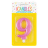 BIRTHDAY CANDLE NUMBER 9 METALLIC PINK 7CM - Image 2
