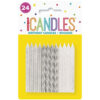 SPIRAL BIRTHDAY CANDLES GLITTER SILVER H6CM 24PCS - Image 3