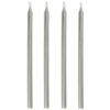 BIRTHDAY CANDLES SILVER 12.5CM 12PCS