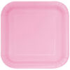 PAPER SQUARE PLATES LIGHT PINK 22.86CM 14PCS