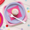 PAPER SQUARE PLATES LIGHT PINK 22.86CM 14PCS - Image 2