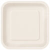 PAPER SQUARE PLATES IVORY 22.86CM 14PCS