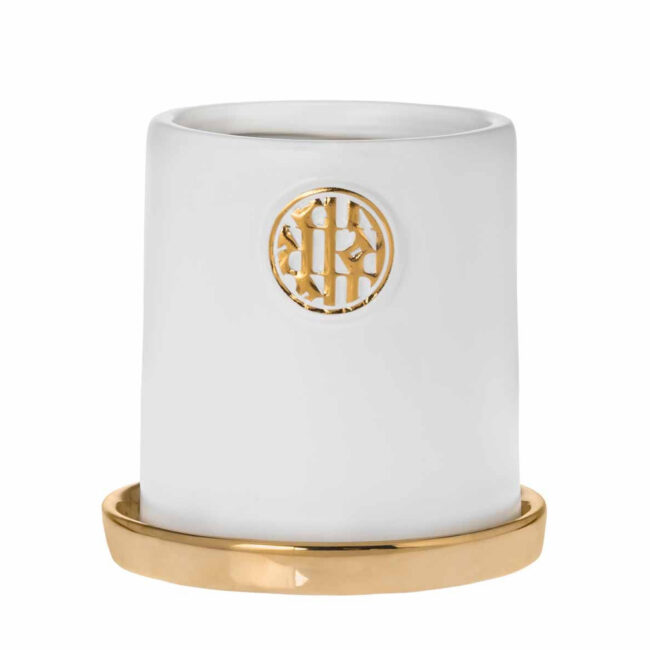 FLOWER CERAMIC POT SUZE WHITE 15X15X14CM