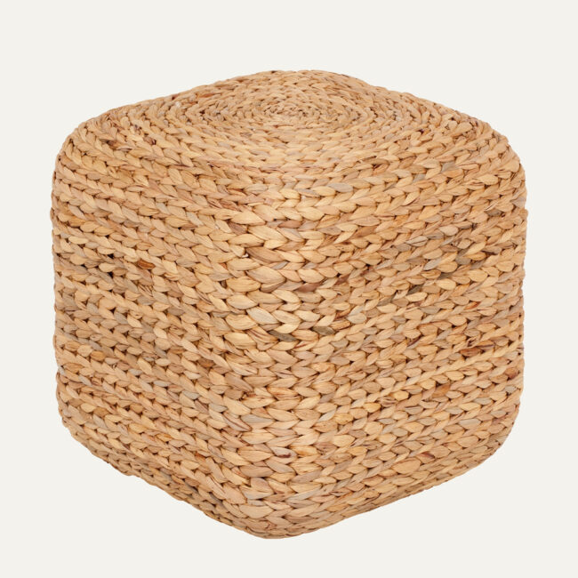 SEATING POUF SQUARE LILY NATURAL 39X39X39CM
