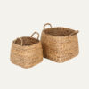 SET OF 2 BASKETS SQUARE FRAMELESS LILY NATURAL 30X30X27CM 41X41X33CM