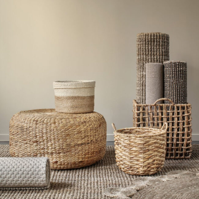 SEATING POUF ROUND LILY NATURAL D59X30CM - Image 3