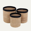 SET OF 3 CYLINDER LARGE EMIL BLACK 19X22CM 22X24CM 25X26CM