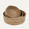 SET OF 3 BREAD BASKETS EMIL NATURAL 20X8CM 24X9CM 28X10CM