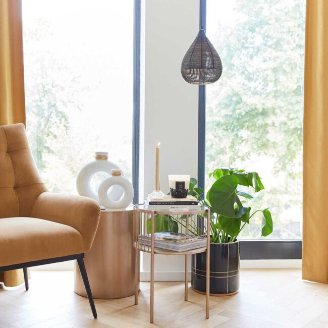 SIDE TABLE ROCCO GOLD 40X40X55CM - Image 3