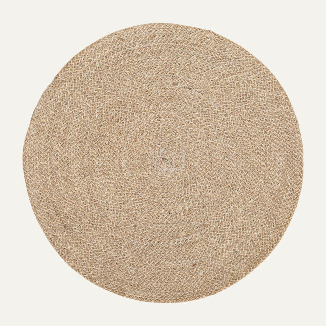 PLACEMAT ELLA ROUND WHITE & NATURAL D38CM