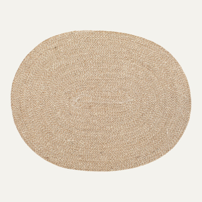 PLACEMAT ELLA OVAL WHITE & NATURAL 45X35CM