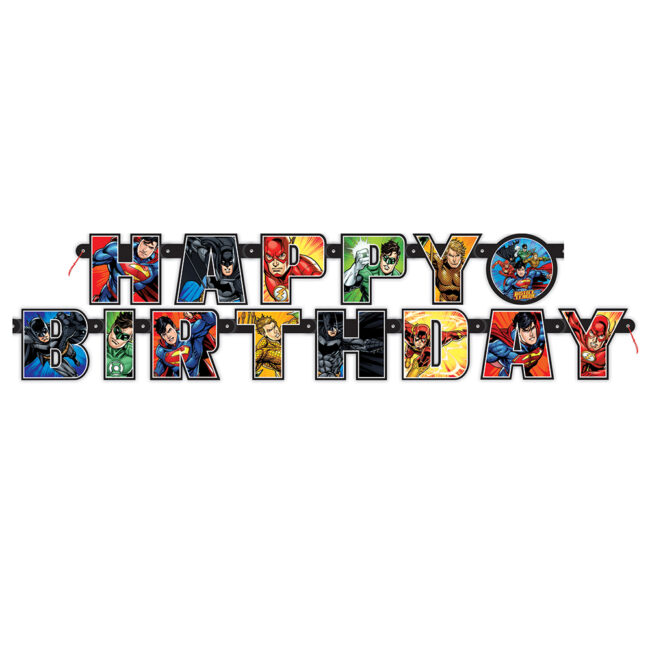 LARGE BANNER 'HAPPY BIRTHDAY' JUSTICE LEAGUE 1.9M